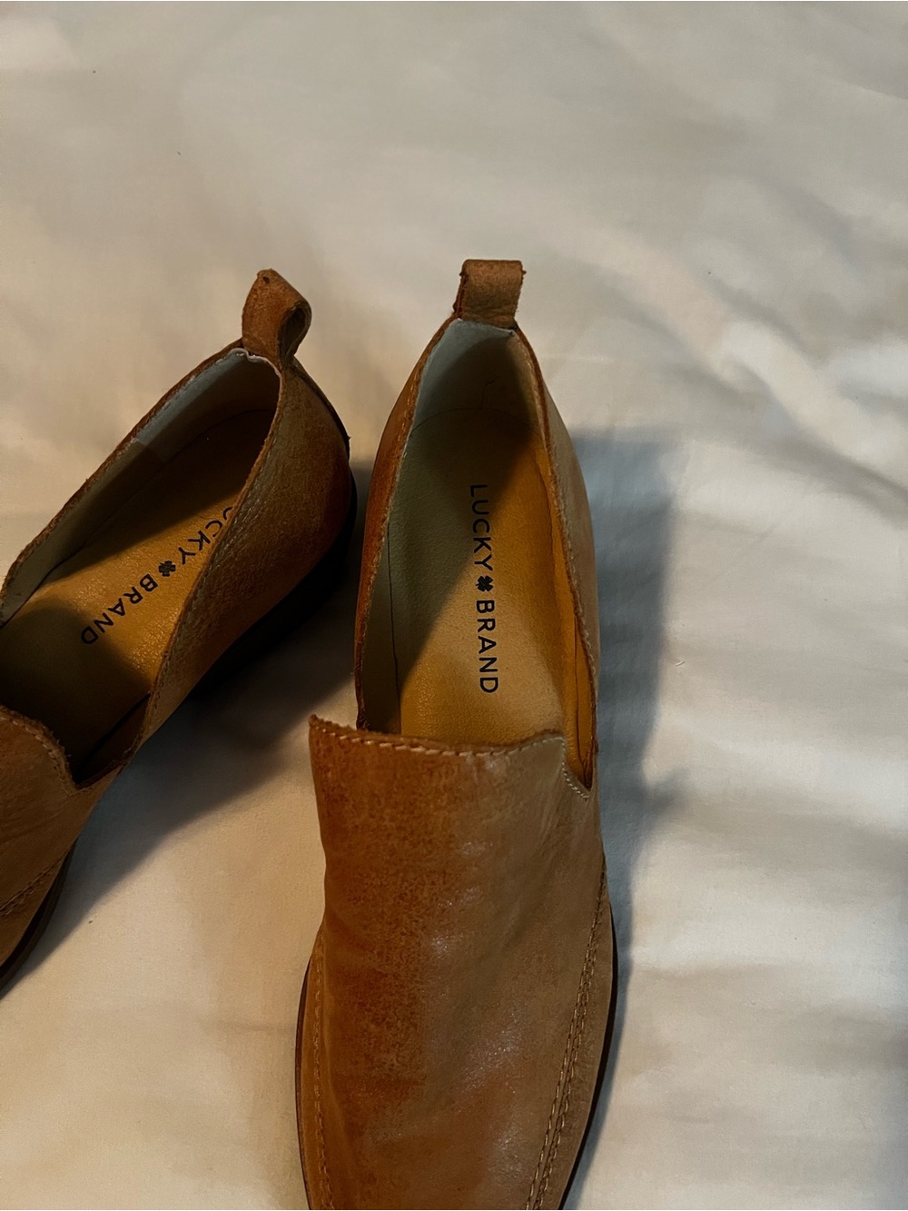 Lucky Brand women's Tan Suede Slip-On Loafers — Warm Brown Suede - Picture 2 of 5